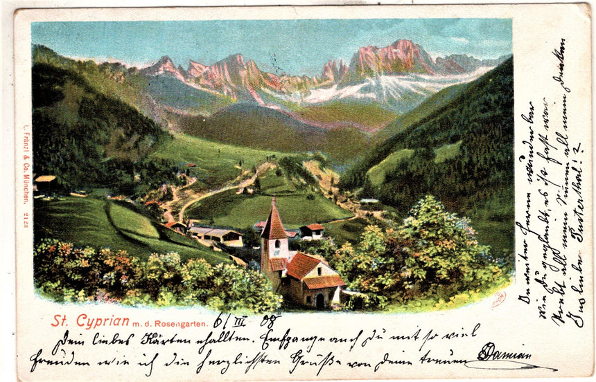 Sudtirol Alto Adige  San Ciprian mit Rosengarten