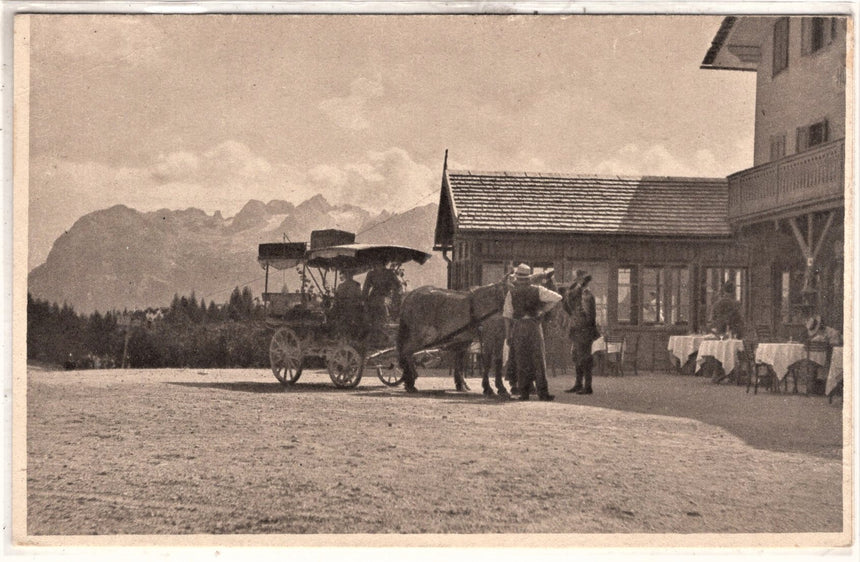 Sudtirol Alto Adige  Dobbiaci passo tre Croci carro con cavallo