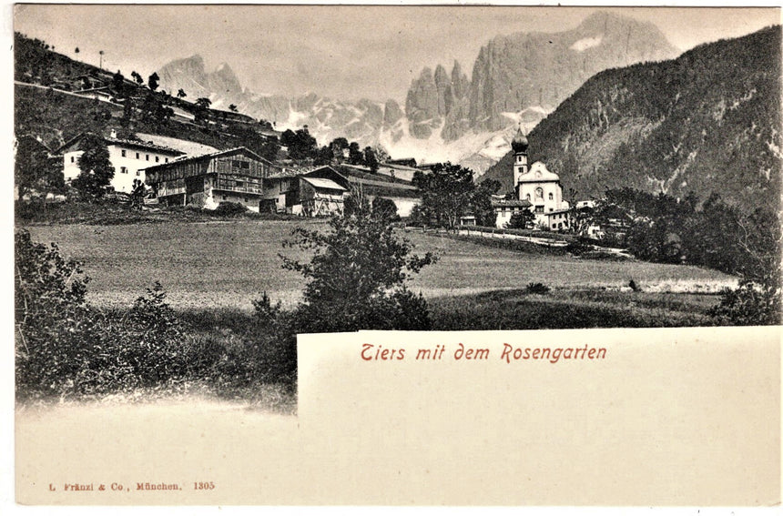 Sudtirol Alto Adige Tiers mit dem Rosengarten nel 1900