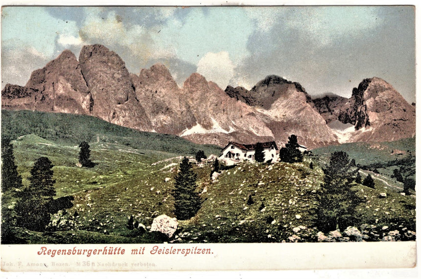 Sudtirol Alto Adige Regensburgerhutte mit Geislerspitzen