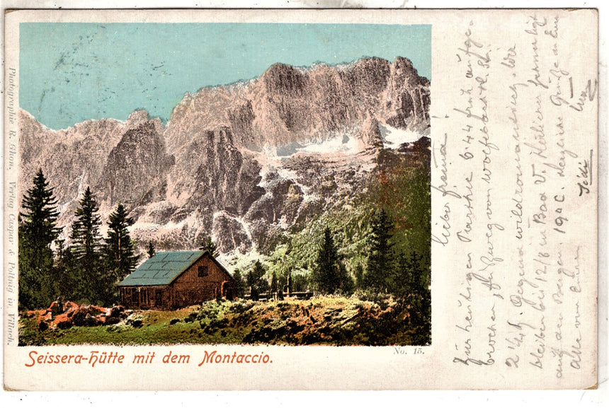 Sudtirol Alto Adige Seissera Hutte mit dem Montaccio