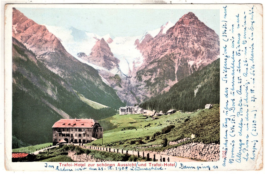 Sudtirol Alto Adige Trafoi Hotel  sped. Da Wien nel 1956