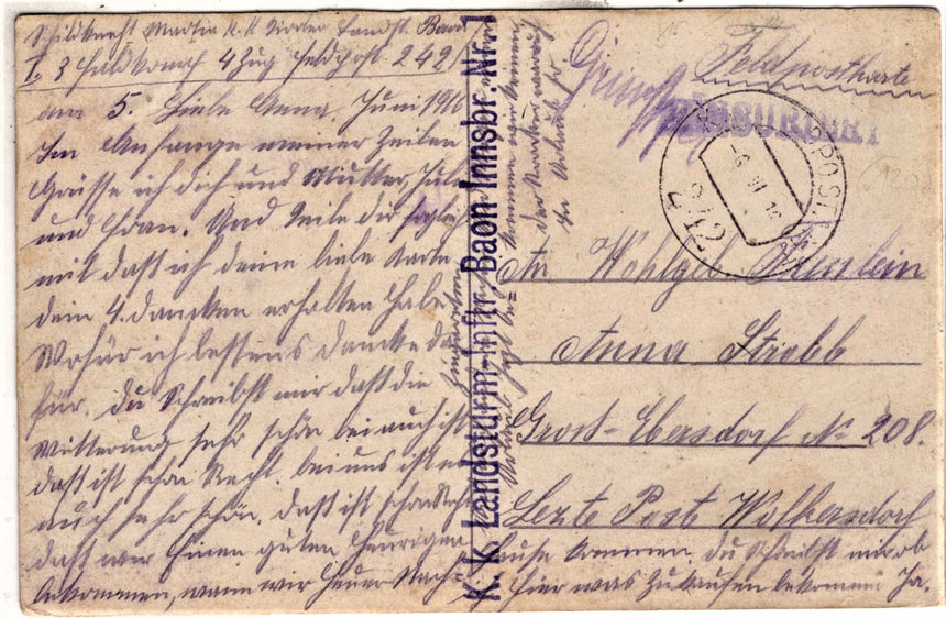 Sudtirol Alto Adige Gossensass Feldpost 1916