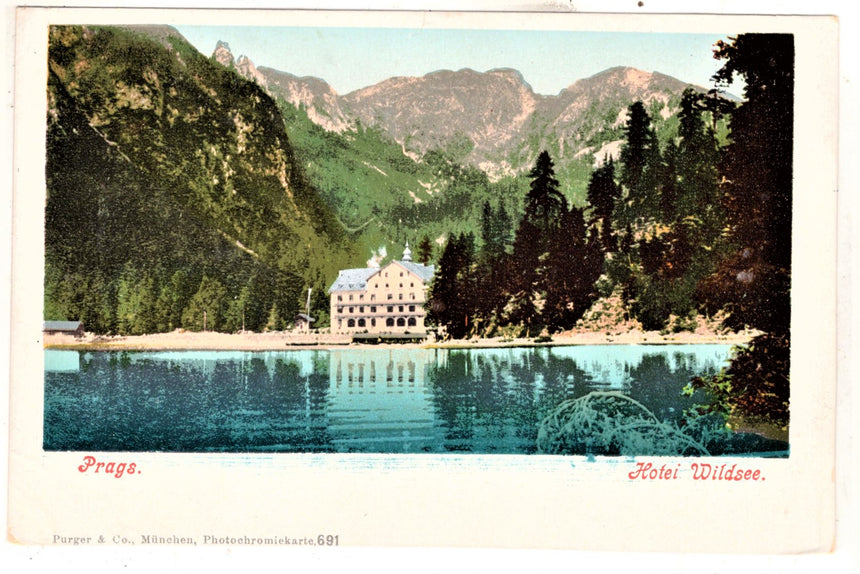 Cartolina Sudtirol Alto Adige Prags Hotel Wildsee  | Collezionissimo