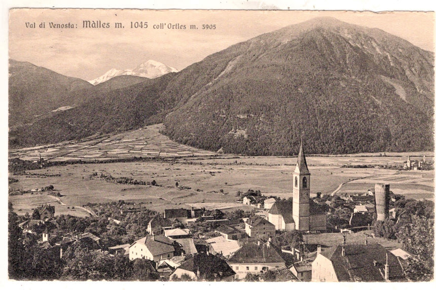 Cartolina Sudtirol Alto Adige Malles in Val Venosta con Ortles | Collezionissimo