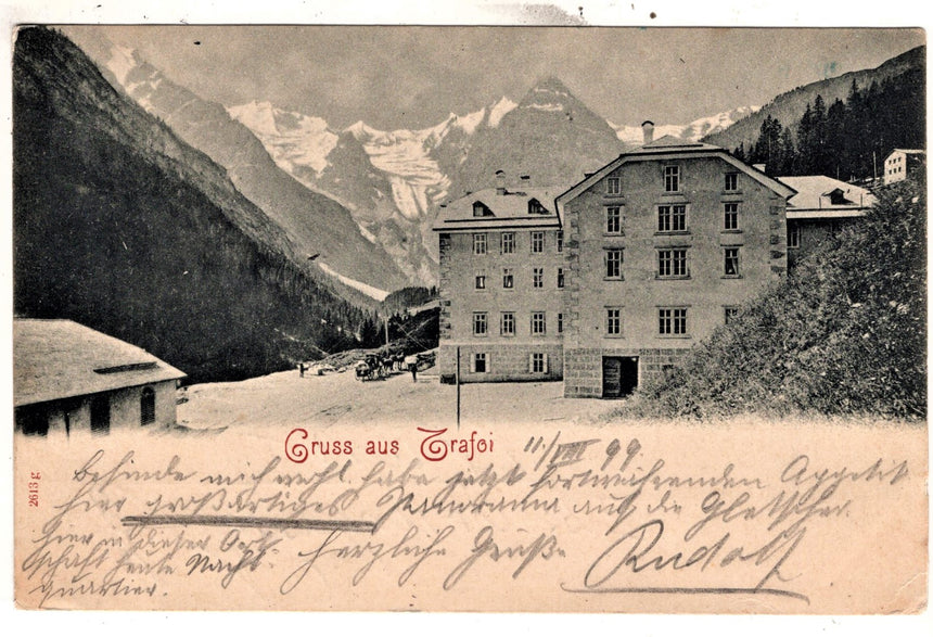 Cartolina Sudtirol Alto Adige Gruss aus Trafoi Hotel schone Aussicht | Collezionissimo