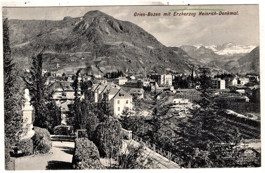 Cartolina Sudtirol Alto Adige Bozen Bolzano città - panorama | Collezionissimo. Cartolina firmata e viaggiata