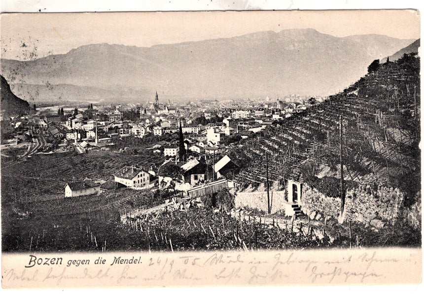 Cartolina Sudtirol Alto Adige Bozen Bolzano città - panorama | Collezionissimo. Cartolina firmata e viaggiata