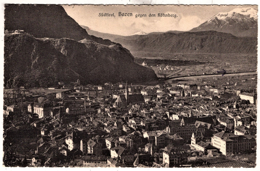 Cartolina Sudtirol Alto Adige Bozen Bolzano città - panorama | Collezionissimo. Cartolina firmata e viaggiata