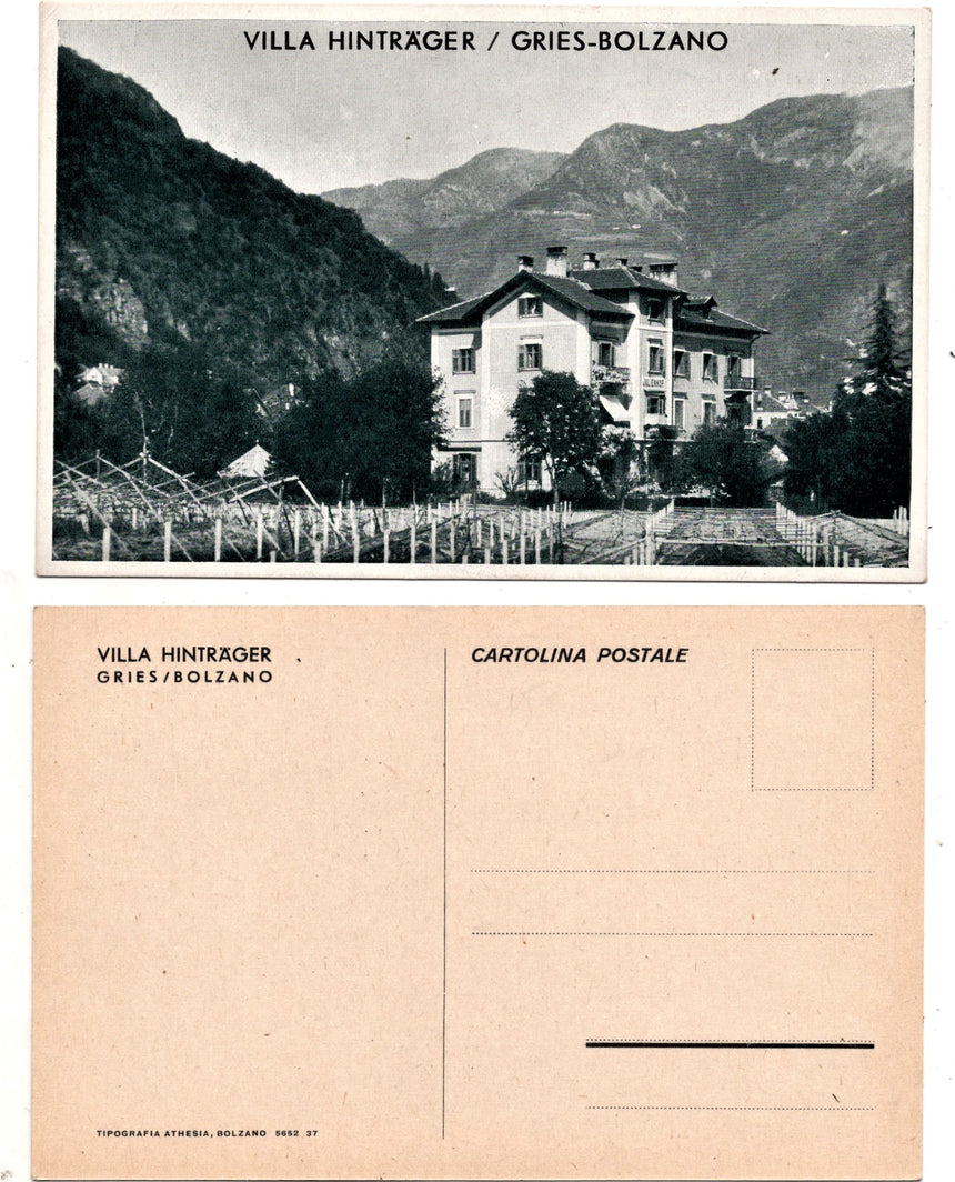 Cartolina Sudtirol Alto Adige Bozen Bolzano città - Gries villa Hintràger | Collezionissimo