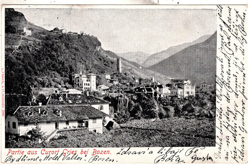 Cartolina Sudtirol Alto Adige Bozen Bolzano città - panorama | Collezionissimo. Cartolina firmata e viaggiata