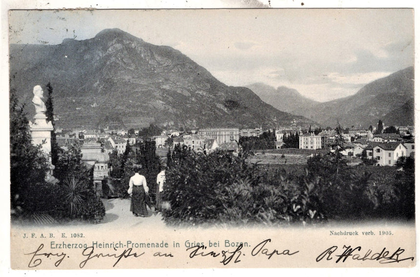 Cartolina Sudtirol Alto Adige  Promenade in Gries bei Bozen | Collezionissimo