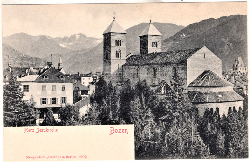 Cartolina Sudtirol Alto Adige Bolzano Bozen die Herz Jesu Kirche | Collezionissimo