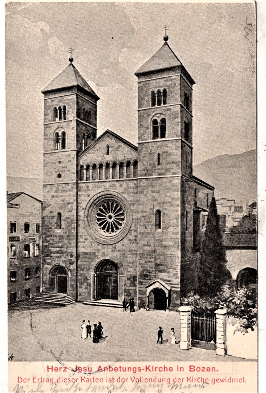 Cartolina Sudtirol Alto Adige Bolzano Bozen die Herz Jesu Kirche | Collezionissimo