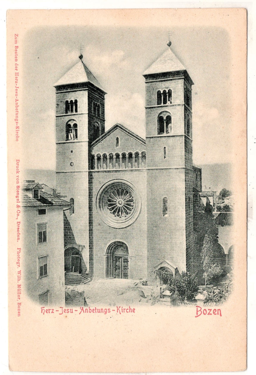 Cartolina Sudtirol Alto Adige Bolzano Bozen die Herz Jesu Kirche | Collezionissimo