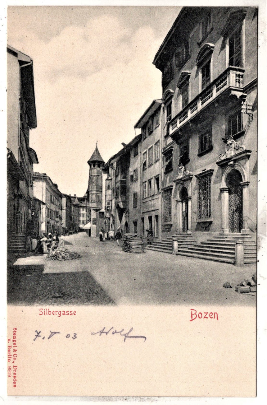 Cartolina Sudtirol Alto Adige Bolzano Bozen via Argentieri | Collezionissimo