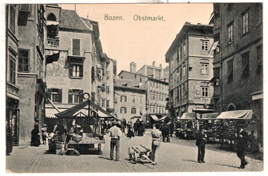 Cartolina Sudtirol Alto Adige Bolzano Bozen Obstmarkt Bolzano piazza Erbe | Collezionissimo