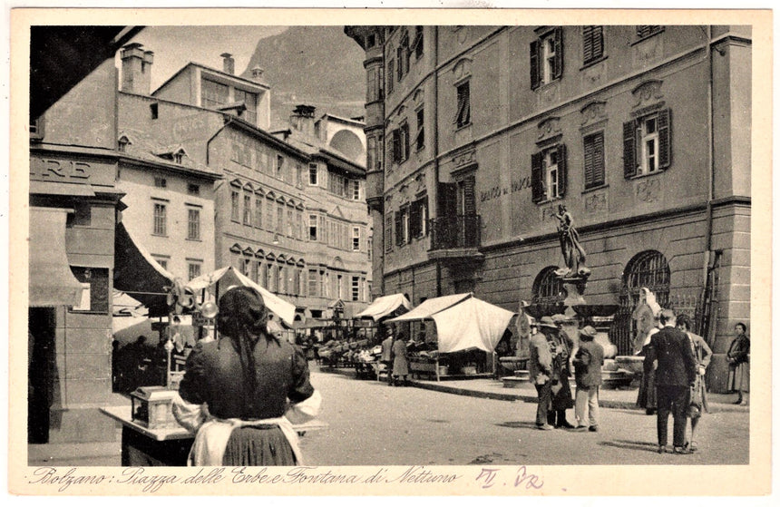 Cartolina Sudtirol Alto Adige Bolzano Bozen Obstmarkt Bolzano piazza Erbe | Collezionissimo