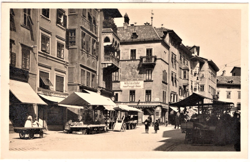 Cartolina Sudtirol Alto Adige Bolzano Bozen Obstmarkt Bolzano piazza Erbe | Collezionissimo