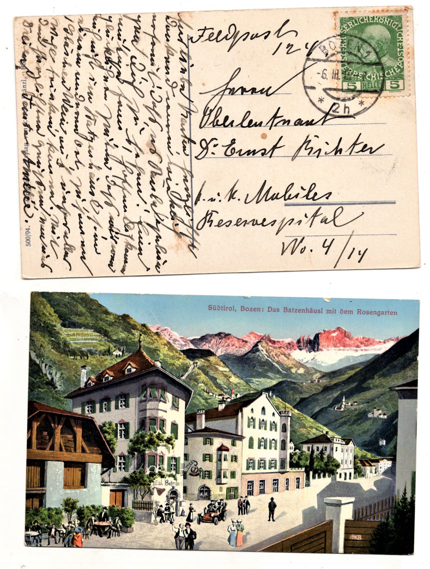 Cartolina Sudtirol Alto Adige Bolzano Bozen das Batzenhausl mit Rosengarten | Collezionissimo