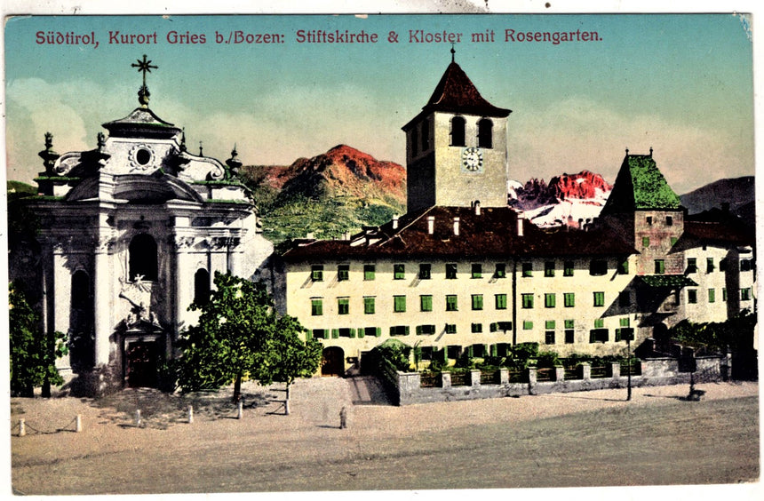 Cartolina Sudtirio Alto Adige Bolzano Bozen Gries Chiesa Monastero Muri | Collezionissimo