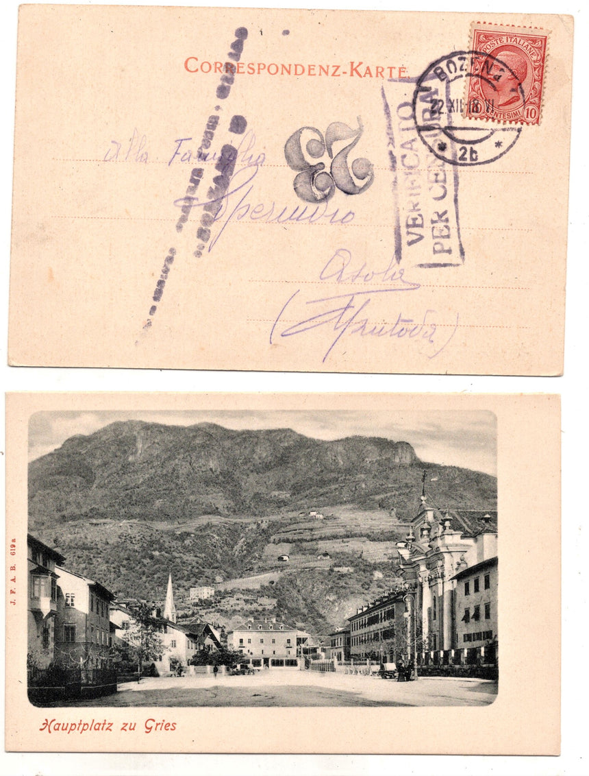 Cartolina Sudtirio Alto Adige Bolzano Bozen Gries Kaiser Franz Josef platz | Collezionissimo