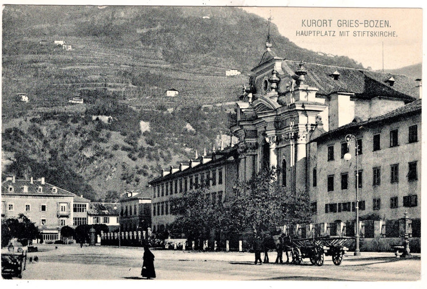 Cartolina Sudtirio Alto Adige Bolzano Bozen Gries Kaiser Franz Josef platz | Collezionissimo. Cartolina firmata e viaggiata