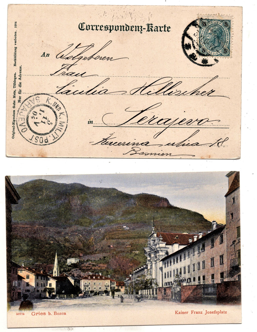 Cartolina Sudtirio Alto Adige Bolzano Bozen Gries Kaiser Franz Josef platz | Collezionissimo