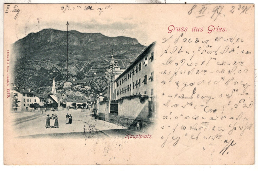 Cartolina Sudtirio Alto Adige Bolzano Bozen Gries Hauptplatz | Collezionissimo