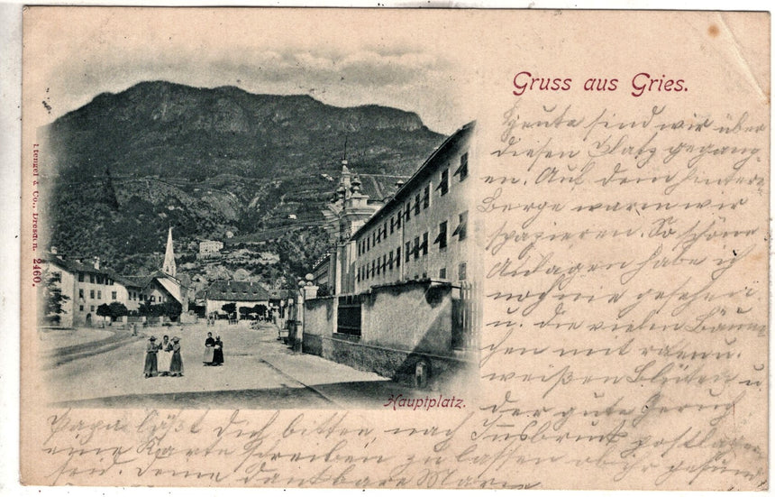 Cartolina Sudtirio Alto Adige Bolzano Bozen Gries Hauptplatz | Collezionissimo