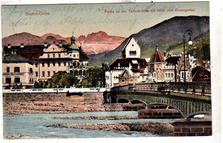 Cartolina Sudtirio Alto Adige Bolzano Bozen Talferbrucke Ponte Talvera | Collezionissimo