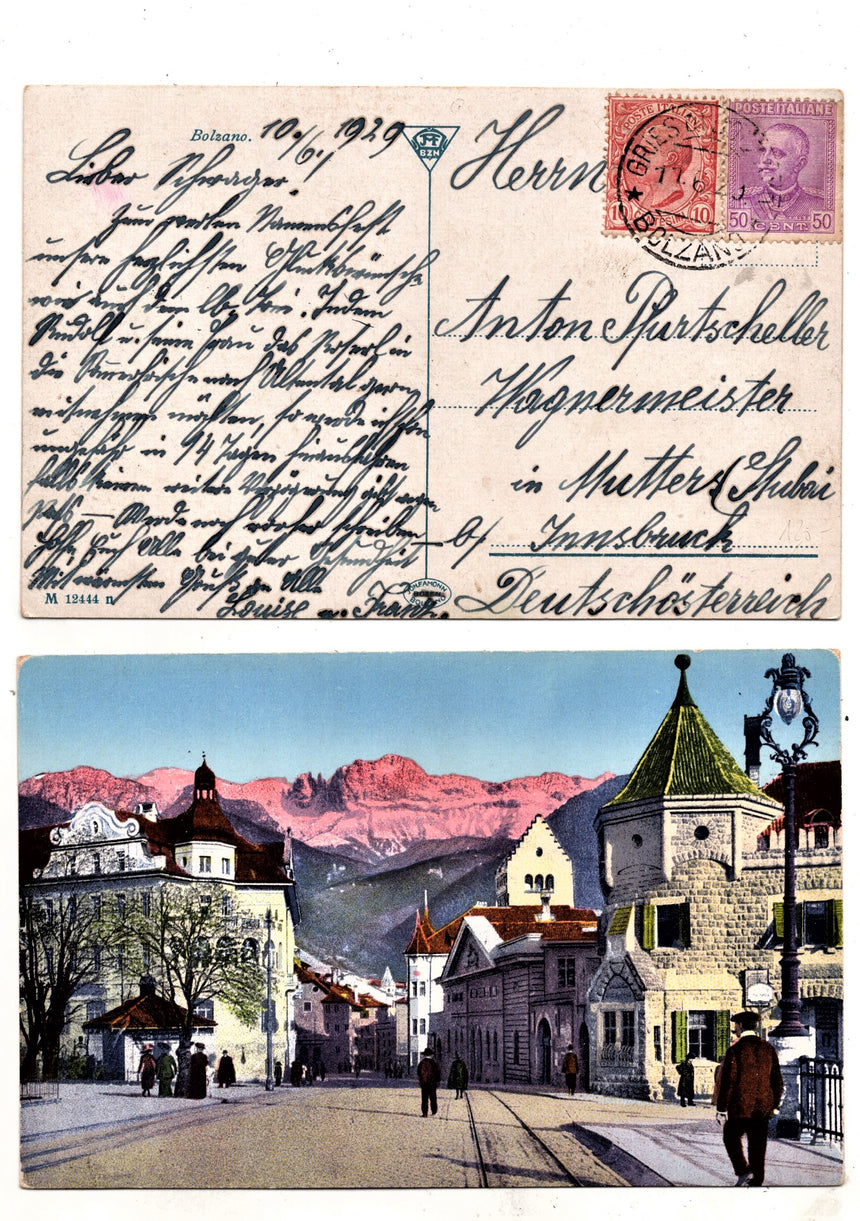 Cartolina Sudtirio Alto Adige Bolzano Bozen Talferbrucke Ponte Talvera | Collezionissimo