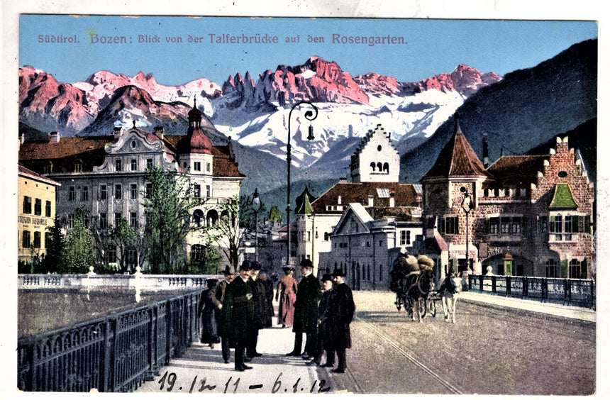 Cartolina Sudtirio Alto Adige Bolzano Bozen Talferbrucke Ponte Talvera | Collezionissimo