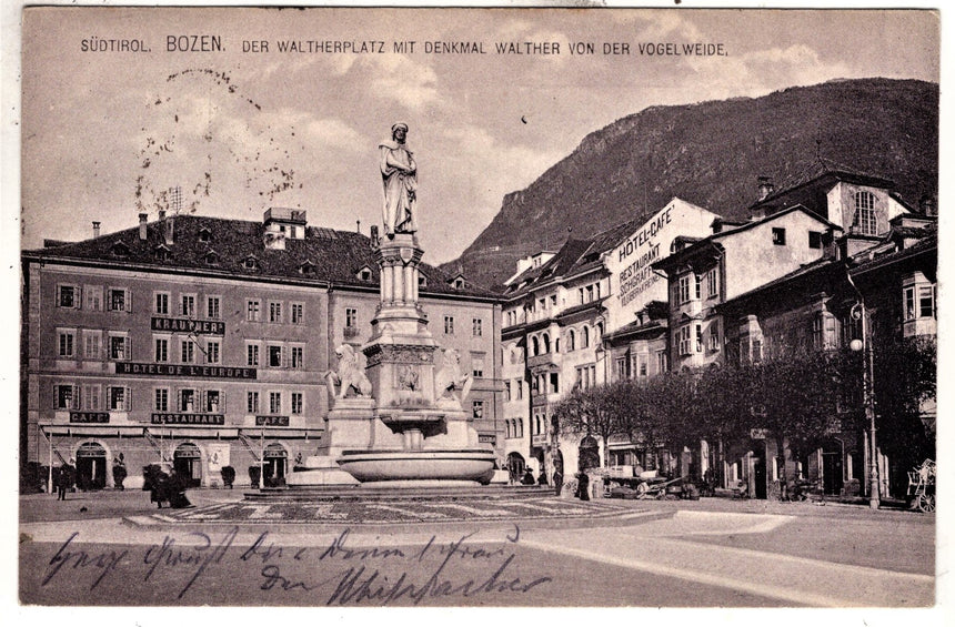 Cartolina Sudtirol Alto Adige Bolzano Bozen Waltherplatz Bolzano piazza Walter | Collezionissimo