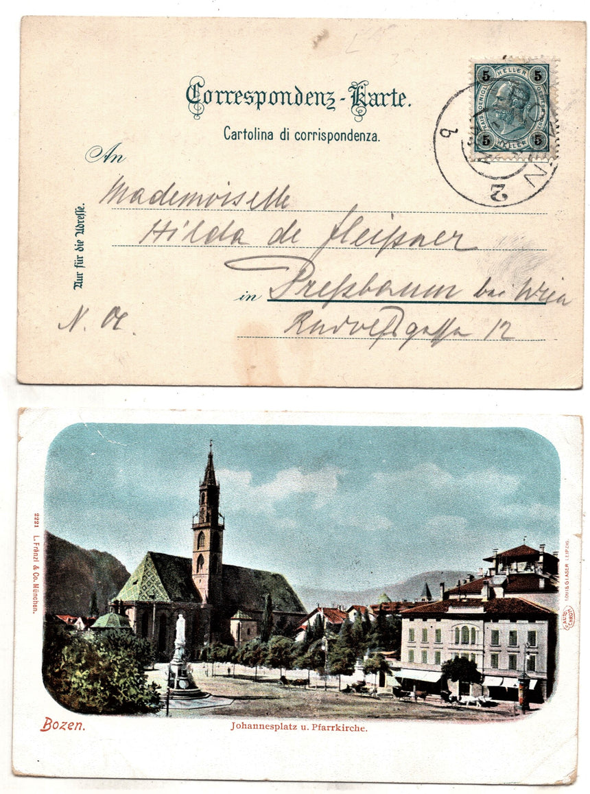 Cartolina Sudtirol Alto Adige Bolzano Bozen Waltherplatz Bolzano piazza Walter | Collezionissimo