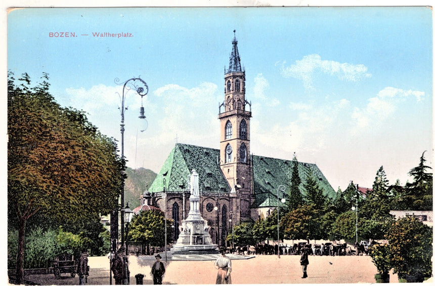 Cartolina Sudtirol Alto Adige Bolzano Bozen Waltherplatz Bolzano piazza Walter | Collezionissimo