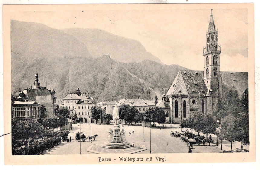 Cartolina Sudtirol Alto Adige Bolzano Bozen Waltherplatz Bolzano piazza Walter | Collezionissimo