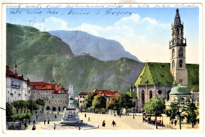 Cartolina Sudtirol Alto Adige Bolzano Bozen Waltherplatz Bolzano piazza Walter | Collezionissimo