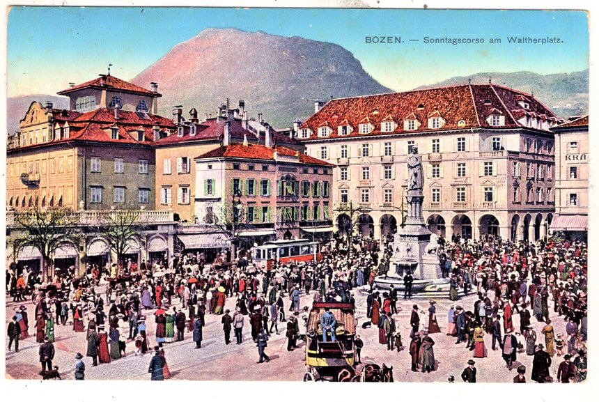 Cartolina Sudtirol Alto Adige Bolzano Bozen Waltherplatz Bolzano piazza Walter | Collezionissimo