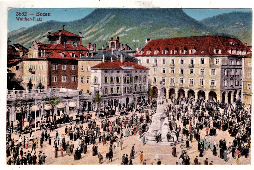 Cartolina Sudtirol Alto Adige Bolzano Bozen Waltherplatz Bolzano piazza Walter | Collezionissimo