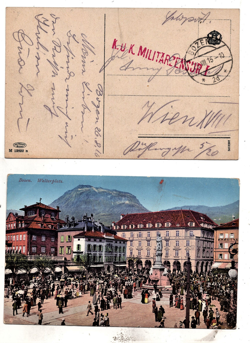 Cartolina Sudtirol Alto Adige Bolzano Bozen Waltherplatz Bolzano piazza Walter | Collezionissimo