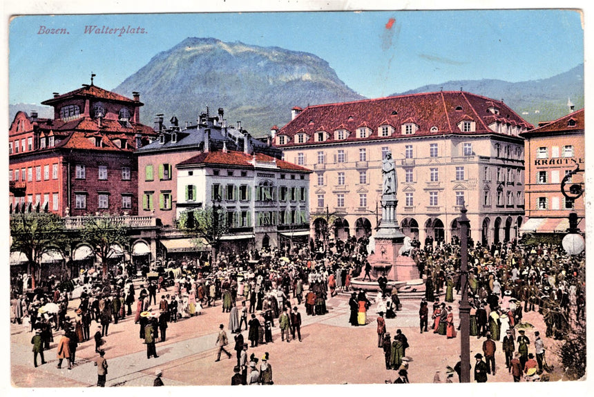 Cartolina Sudtirol Alto Adige Bolzano Bozen Waltherplatz Bolzano piazza Walter | Collezionissimo