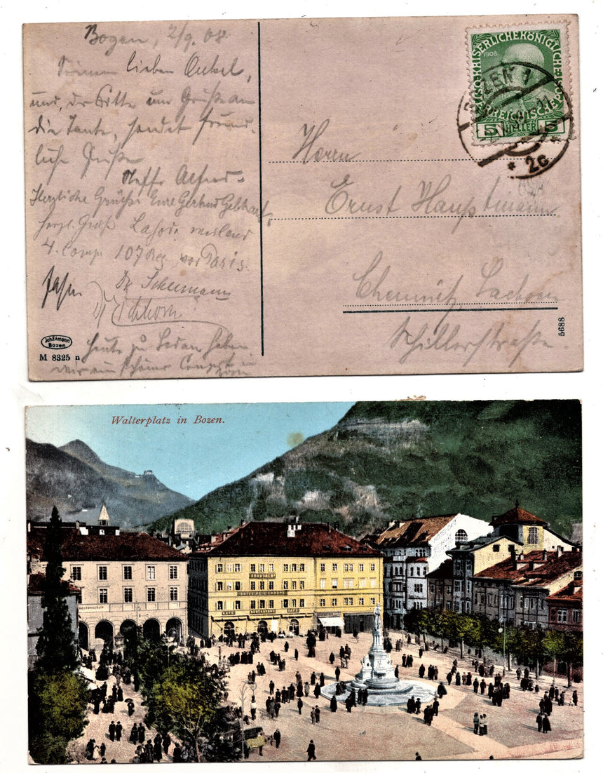 Cartolina Sudtirol Alto Adige Bolzano Bozen Waltherplatz Bolzano piazza Walter | Collezionissimo