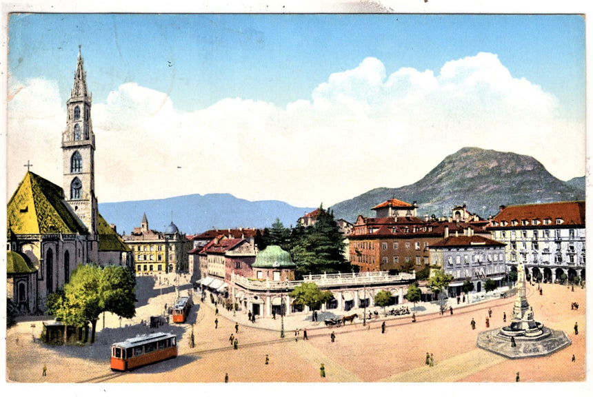 Cartolina Sudtirol Alto Adige Bolzano Bozen Waltherplatz Bolzano piazza Walter | Collezionissimo