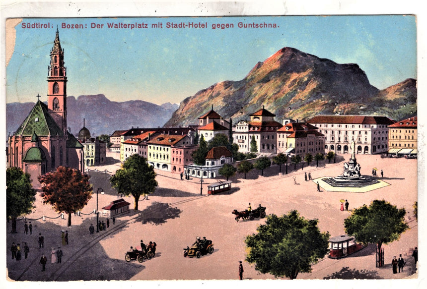 Cartolina Sudtirol Alto Adige Bolzano Bozen Waltherplatz Bolzano piazza Walter | Collezionissimo