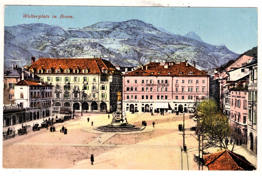 Cartolina Sudtirol Alto Adige Bolzano Bozen Waltherplatz Bolzano piazza Walter | Collezionissimo