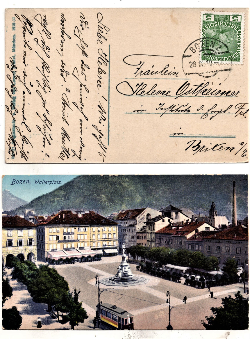 Cartolina Sudtirol Alto Adige Bolzano Bozen Waltherplatz Bolzano piazza Walter | Collezionissimo