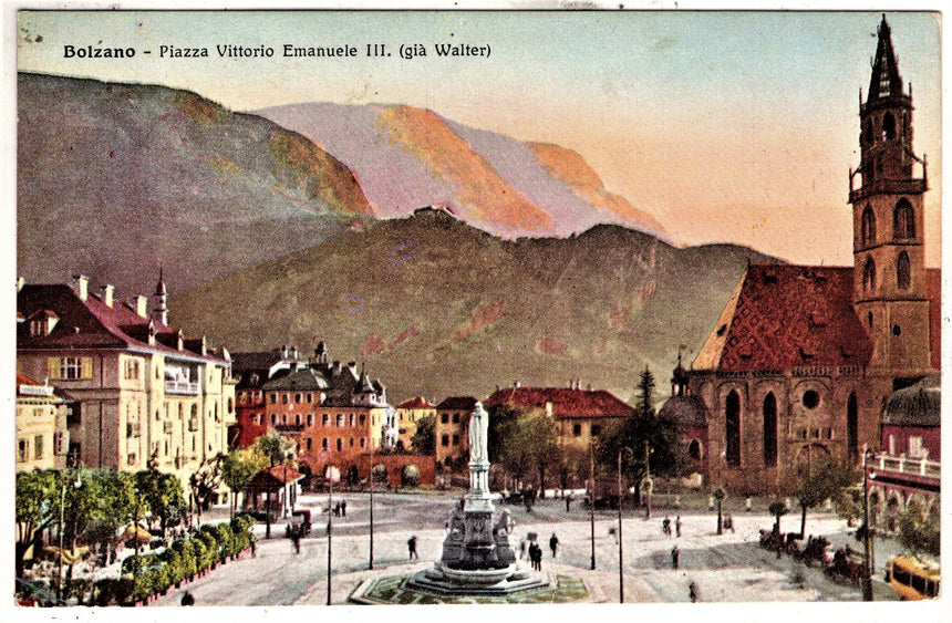 Cartolina Sudtirol Alto Adige Bolzano Bozen Waltherplatz Bolzano piazza Walter | Collezionissimo