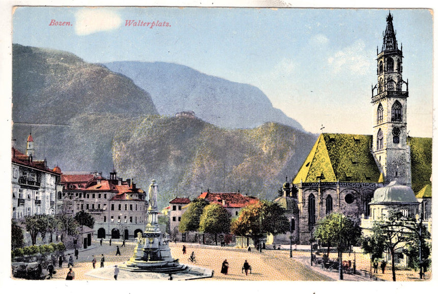 Cartolina Sudtirol Alto Adige Bolzano Bozen Waltherplatz Bolzano piazza Walter | Collezionissimo