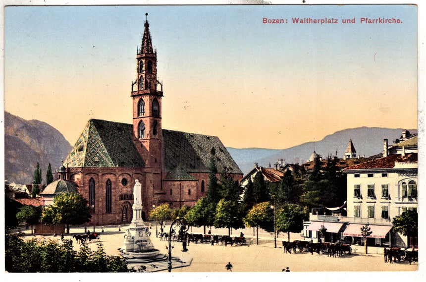 Cartolina Sudtirol Alto Adige Bolzano Bozen Waltherplatz Bolzano piazza Walter | Collezionissimo